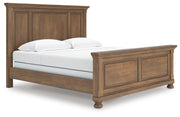 Feddinger King Panel Bed with Mirrored Dresser and Chest in Medium Brown - PKG022320