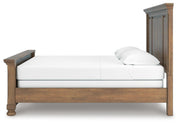 Feddinger King Panel Bed with Mirrored Dresser and Chest in Medium Brown - PKG022320