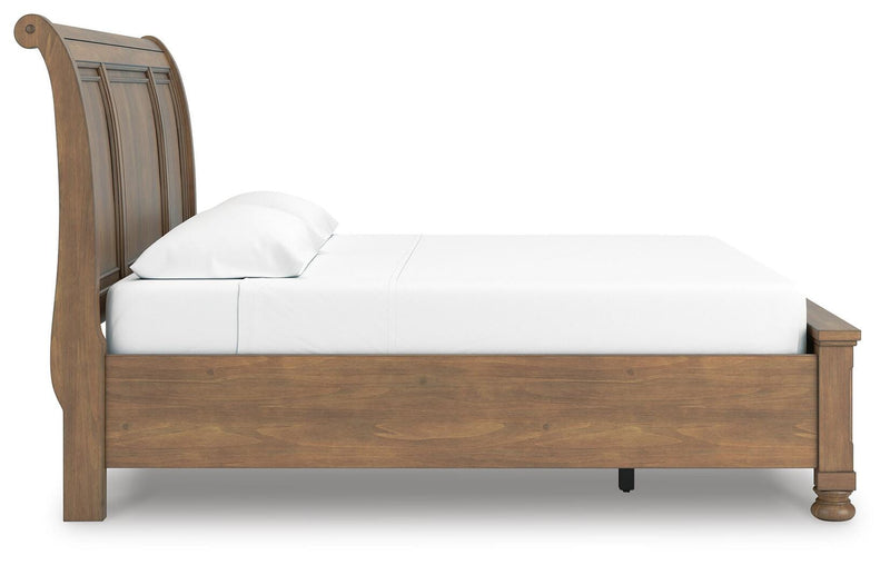 Feddinger King Storage Sleigh Bed with Dresser in Medium Brown - PKG022338