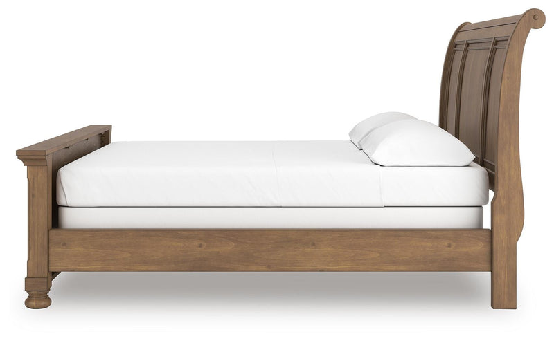 Feddinger Medium Brown California King Sleigh Bed - PCB779B16