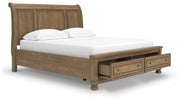 Feddinger Medium Brown California King Storage Sleigh Bed - PCB779B9