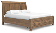 Feddinger Medium Brown California King Storage Sleigh Bed - PCB779B9