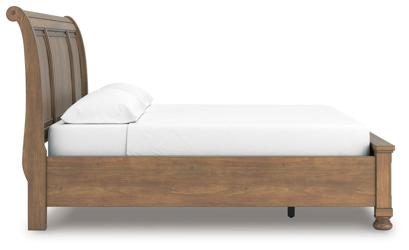 Feddinger Medium Brown California King Storage Sleigh Bed - PCB779B9