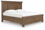 Feddinger Medium Brown King Panel Storage Bed, Dresser, Mirror, Chest and Nightstand - PCB779B17