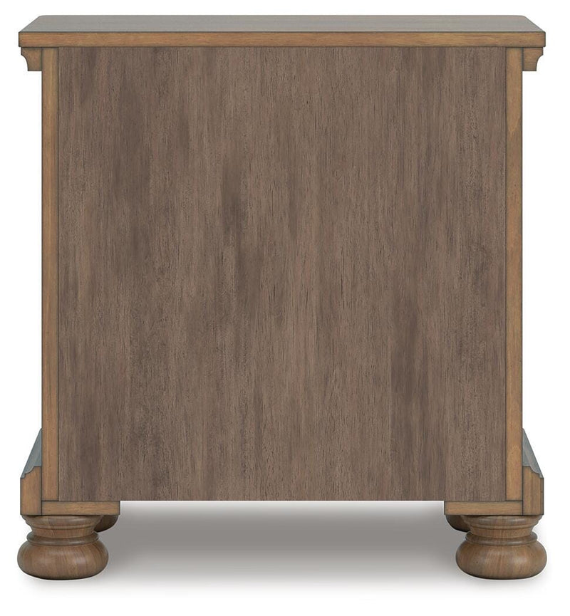 Feddinger Medium Brown King Panel Storage Bed, Dresser, Mirror, Chest and Nightstand - PCB779B17