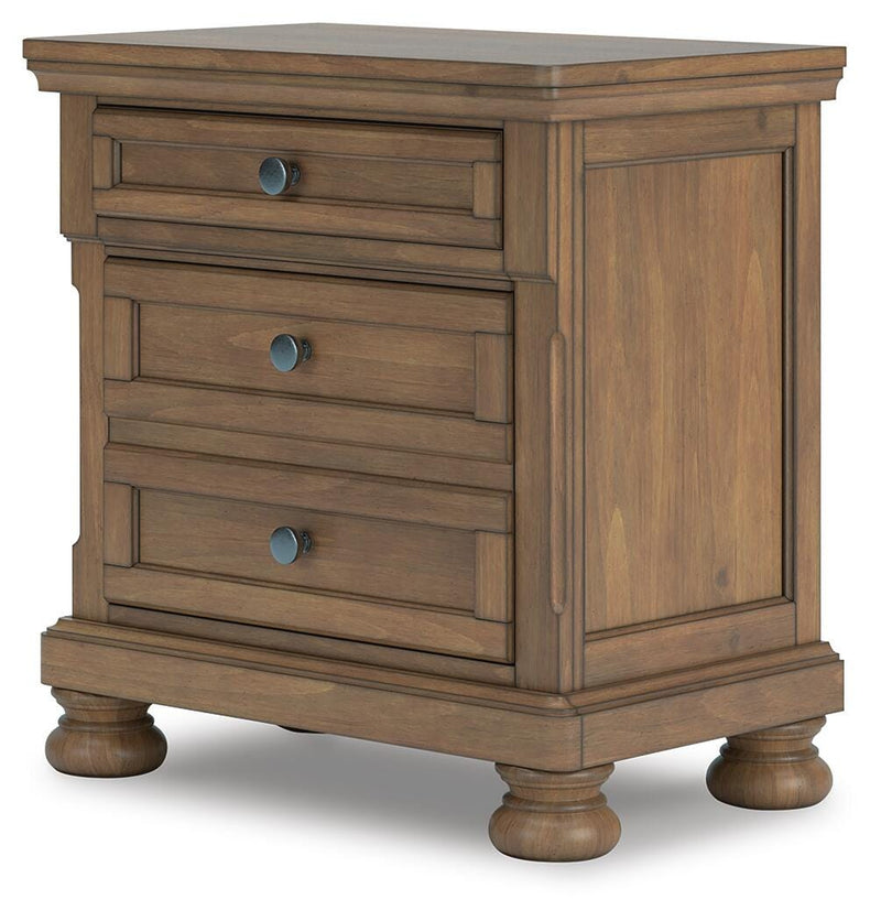 Feddinger Medium Brown King Panel Storage Bed, Dresser, Mirror, Chest and Nightstand - PCB779B17