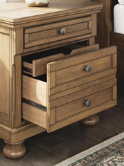 Feddinger Medium Brown King Panel Storage Bed, Dresser, Mirror, Chest and Nightstand - PCB779B17
