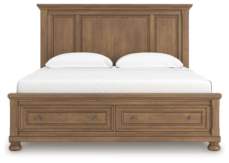 Feddinger Medium Brown King Panel Storage Bed - PCB779B12
