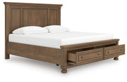 Feddinger Medium Brown King Panel Storage Bed - PCB779B12
