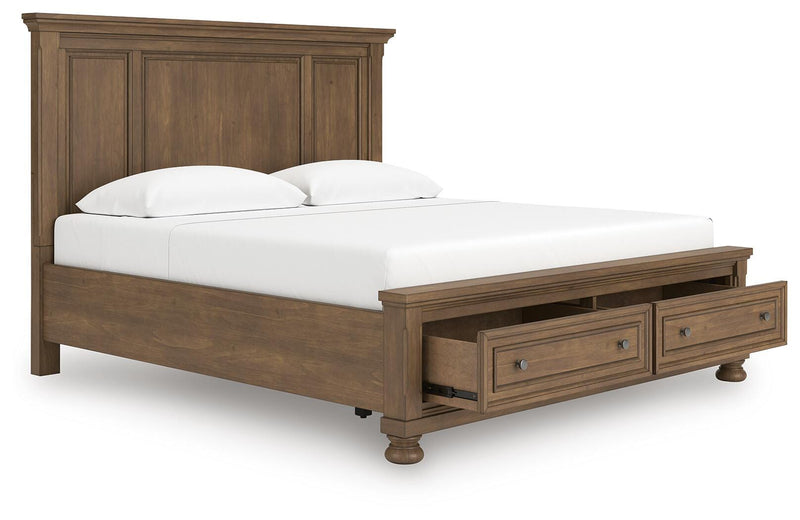 Feddinger Medium Brown King Panel Storage Bed - PCB779B12