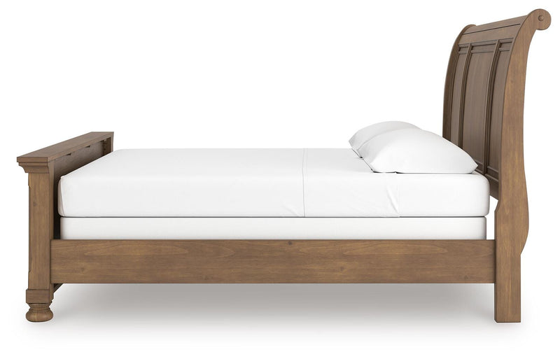 Feddinger Medium Brown King Sleigh Bed - PCB779B15