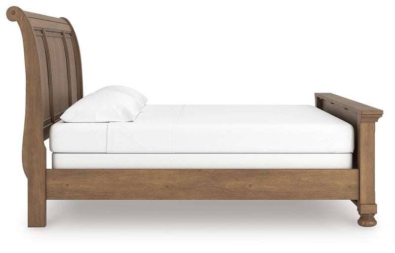 Feddinger Medium Brown King Sleigh Bed - PCB779B15