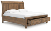 Feddinger Medium Brown King Storage Sleigh Bed - PCB779B8