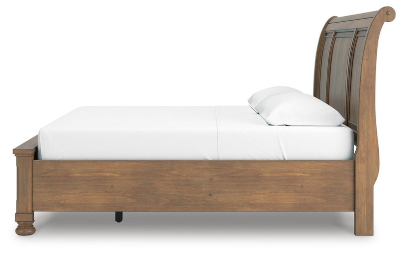 Feddinger Medium Brown King Storage Sleigh Bed - PCB779B8