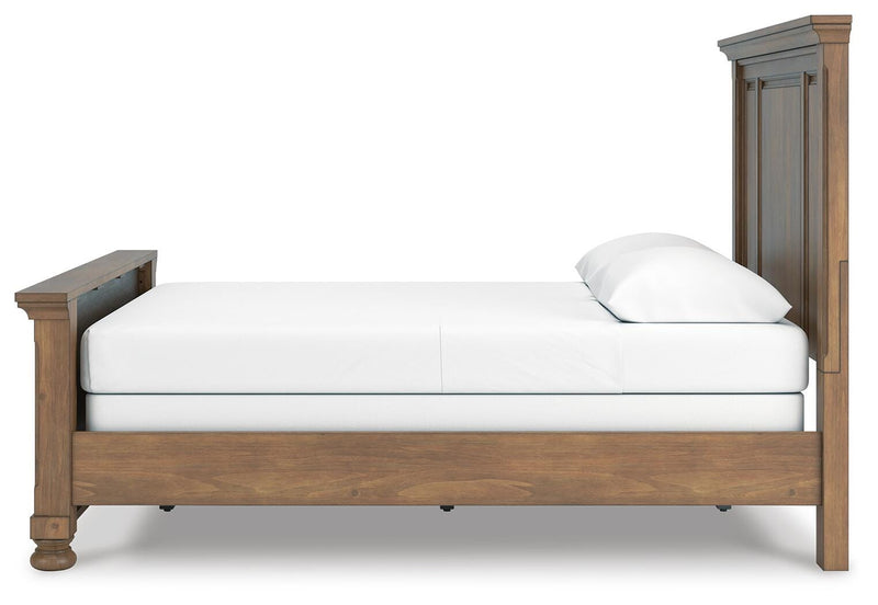 Feddinger Medium Brown Queen Panel Bed, Dresser, Mirror, Chest and Nightstand - PCB779B10