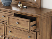 Feddinger Medium Brown Queen Sleigh Bed, Dresser, Mirror, Chest and Nightstand - PCB779B18