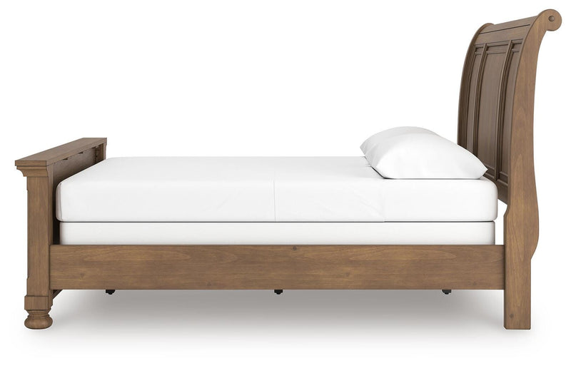 Feddinger Medium Brown Queen Sleigh Bed - PCB779B14