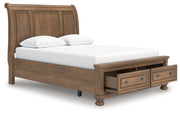 Feddinger Medium Brown Queen Storage Sleigh Bed - PCB779B4