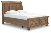 Feddinger Medium Brown Queen Storage Sleigh Bed - PCB779B4