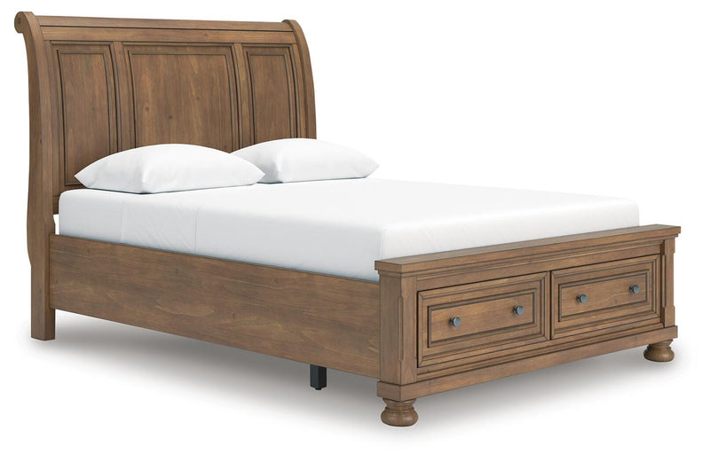 Feddinger Medium Brown Queen Storage Sleigh Bed - PCB779B4