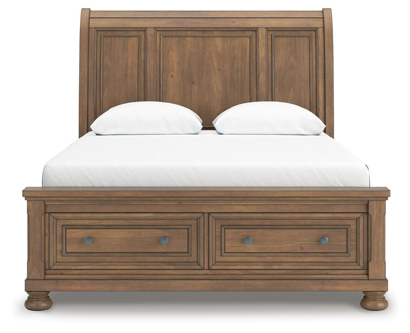 Feddinger Medium Brown Queen Storage Sleigh Bed - PCB779B4
