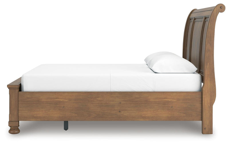 Feddinger Medium Brown Queen Storage Sleigh Bed - PCB779B4