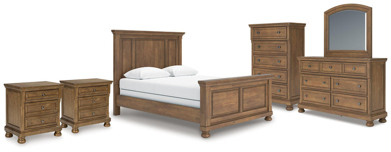 Feddinger Queen Panel Bed, Dresser, Mirror, Chest and 2 Nightstands - PCB779B19