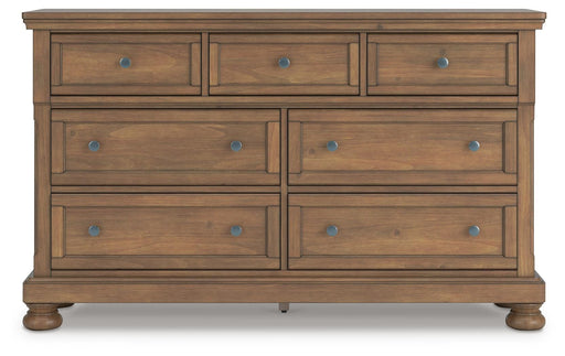 Feddinger Queen Panel Bed with Dresser and Nightstand in Medium Brown - PKG022307