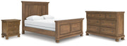Feddinger Queen Panel Bed with Dresser and Nightstand in Medium Brown - PKG022307
