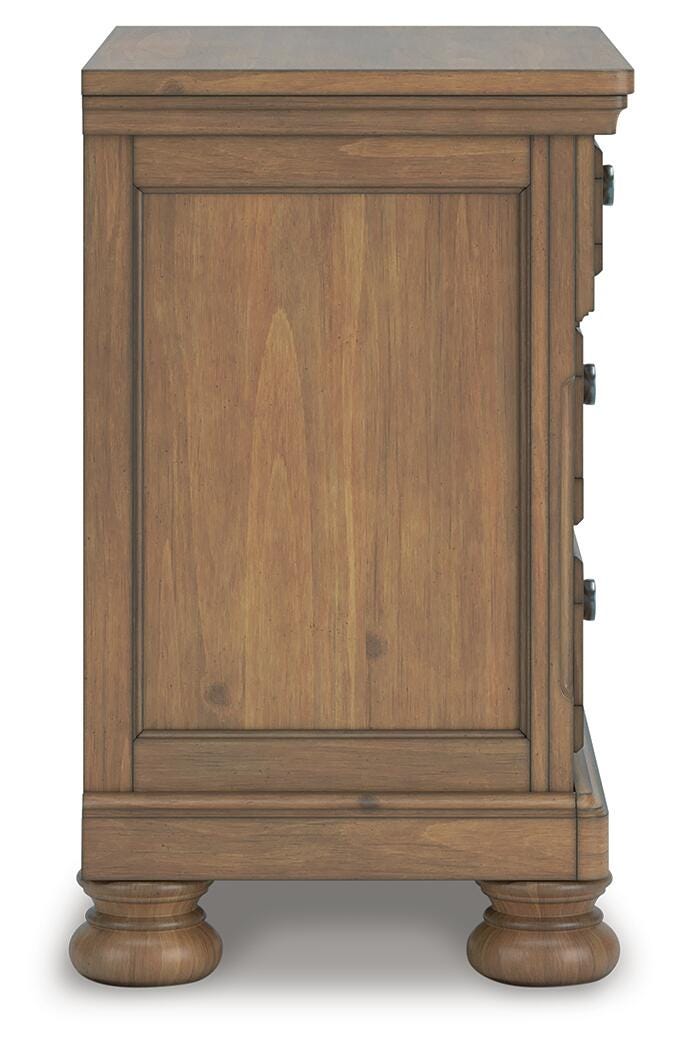 Feddinger Queen Panel Bed with Dresser and Nightstand in Medium Brown - PKG022307