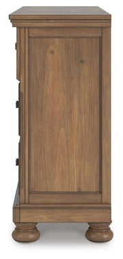 Feddinger Queen Panel Bed with Dresser and Nightstand in Medium Brown - PKG022307
