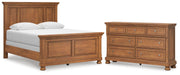 Feddinger Queen Panel Bed with Dresser in Medium Brown - PKG022306