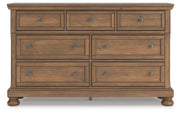 Feddinger Queen Panel Bed with Dresser in Medium Brown - PKG022306
