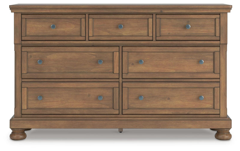 Feddinger Queen Panel Bed with Dresser in Medium Brown - PKG022306