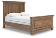 Feddinger Queen Panel Bed with Mirrored Dresser and Chest in Medium Brown - PKG022304