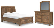 Feddinger Queen Sleigh Storage Bed, Dresser and Mirror - PCB779B5