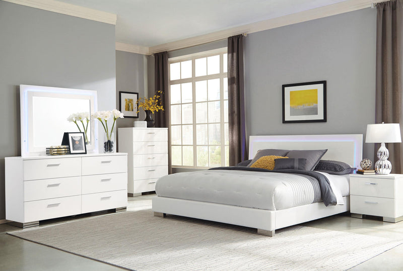 Felicity 2-drawer Nightstand White High Gloss - 203502