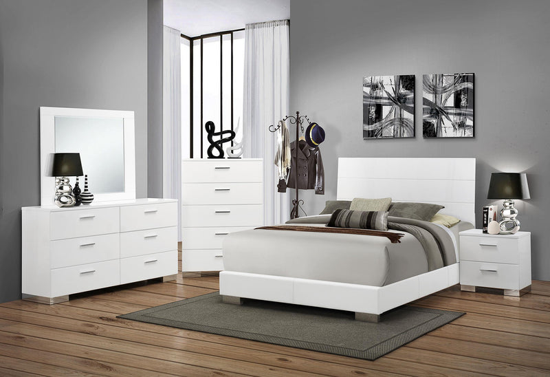 Felicity 2-drawer Nightstand White High Gloss - 203502