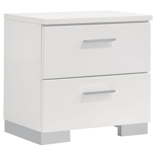 Felicity 2-drawer Nightstand White High Gloss - 203502
