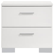 Felicity 2-drawer Nightstand White High Gloss - 203502