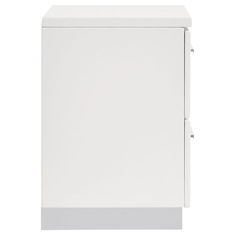 Felicity 2-drawer Nightstand White High Gloss - 203502