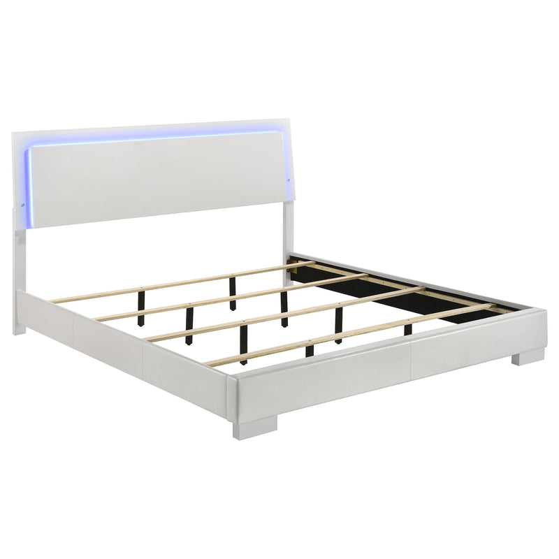 Felicity 4-piece California King Bedroom Set White Gloss - 203500KW-S4