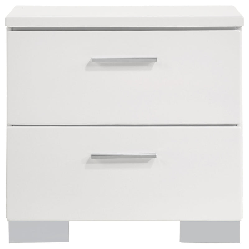 Felicity 4-piece Eastern King Bedroom Set White High Gloss - 203500KE-S4