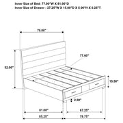 Felicity 4-piece Eastern King Platform Bedroom Set White - 203510KE-S4