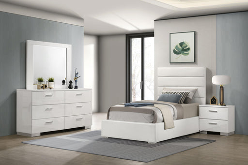 Felicity 4-piece Twin Bedroom Set White High Gloss - 203511T-S4