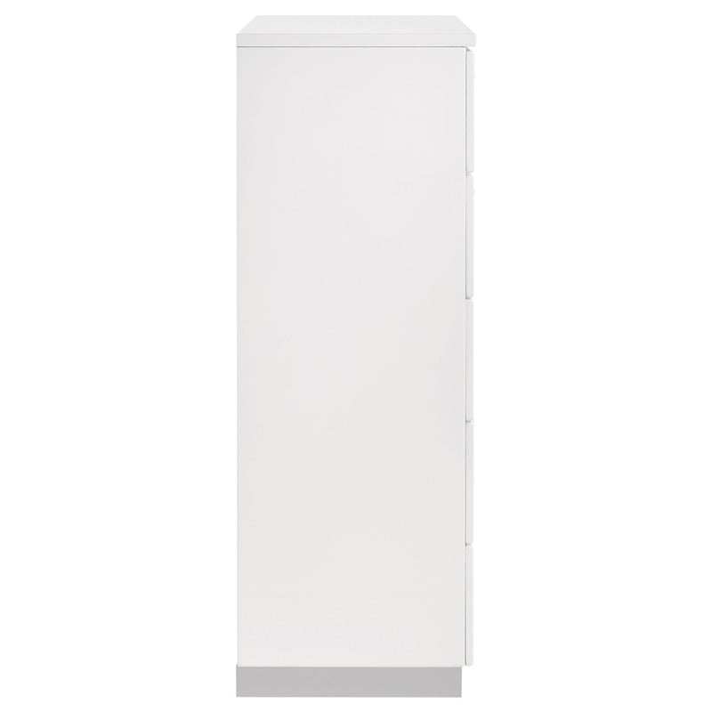 Felicity 5-drawer Bedroom Chest White High Gloss - 203505