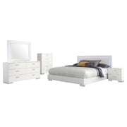 Felicity 5-piece Eastern King Bedroom Set White High Gloss - 203500KE-S5L