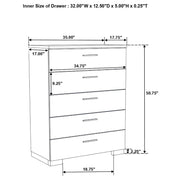 Felicity 5-piece Eastern King Bedroom Set White High Gloss - 203500KE-S5L