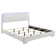 Felicity 5-piece Eastern King Bedroom Set White High Gloss - 203500KE-S5L