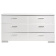 Felicity 5-piece Eastern King Bedroom Set White High Gloss - 203500KE-S5L